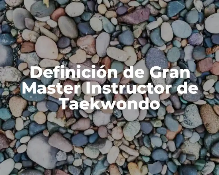 Definición de Gran Master Instructor de Taekwondo