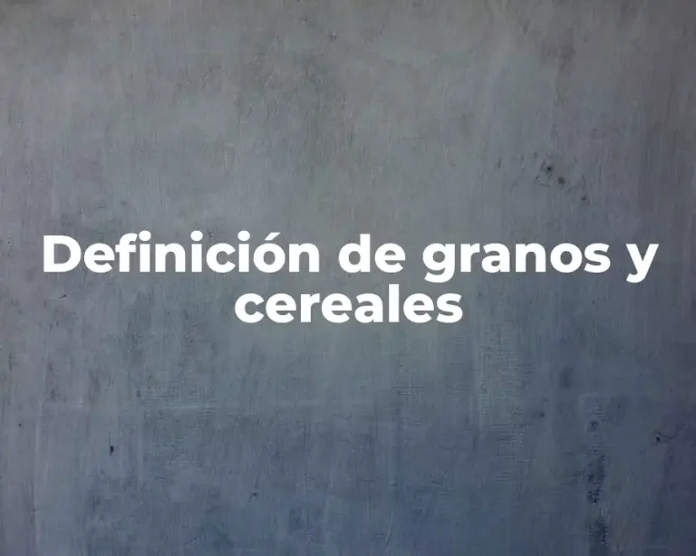 Definición de granos y cereales