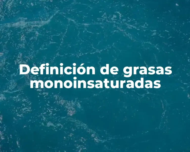 Definición de grasas monoinsaturadas