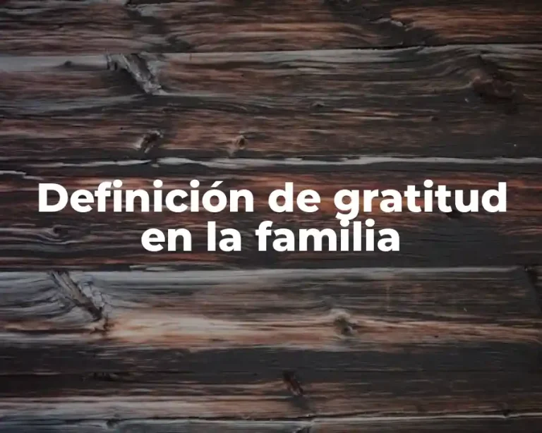 Definición de gratitud en la familia