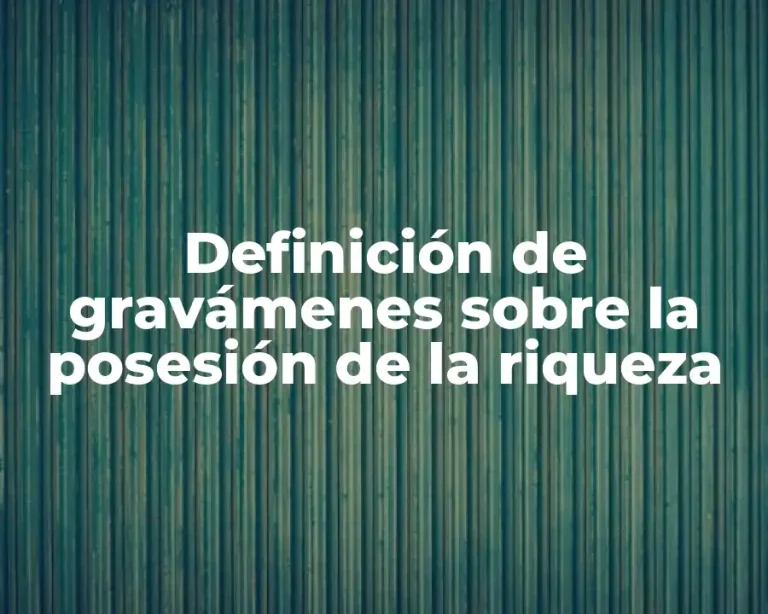 Definición de gravámenes sobre la posesión de la riqueza