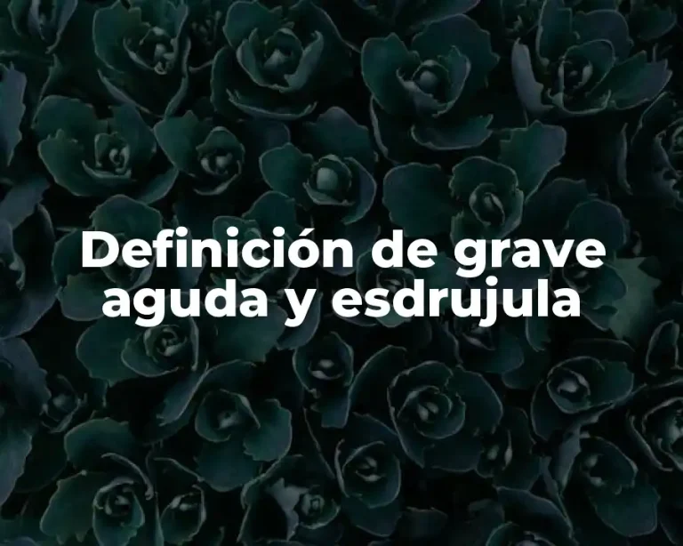 Definición de grave aguda y esdrujula