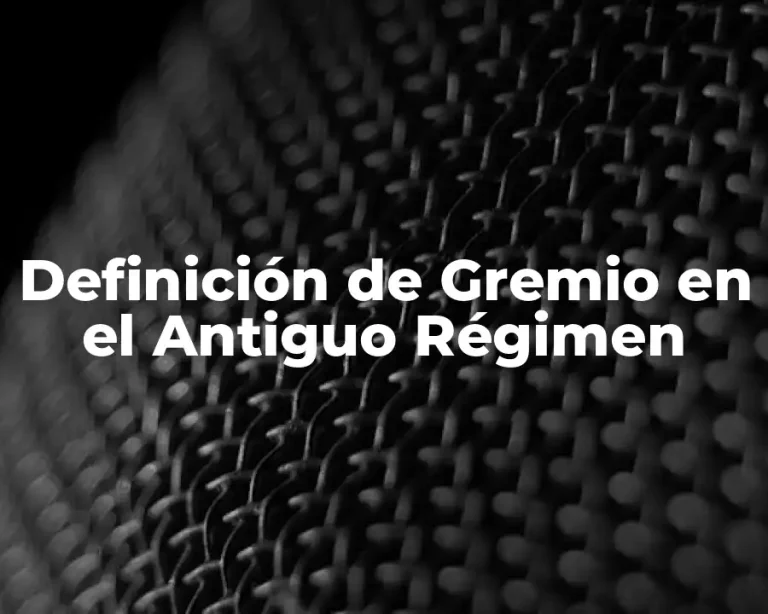 Definición de Gremio en el Antiguo Régimen