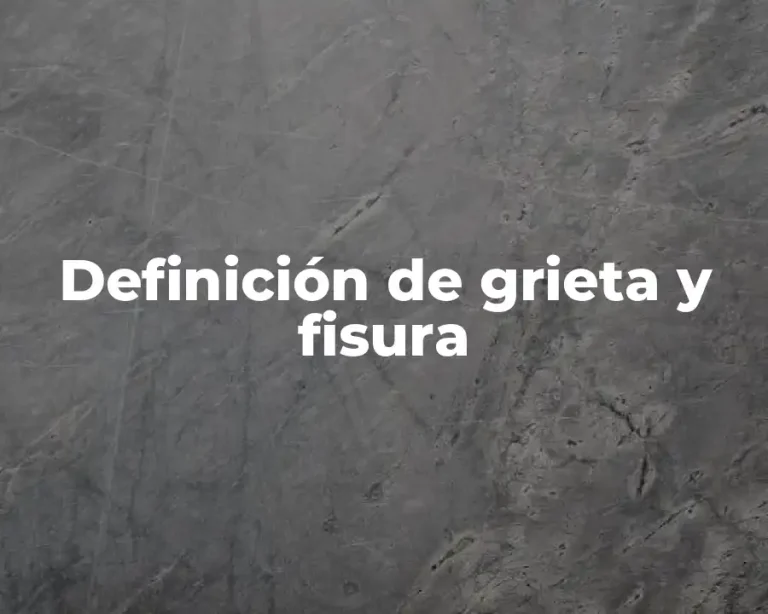 Definición de grieta y fisura
