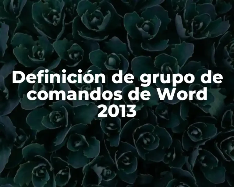 Definición de grupo de comandos de Word 2013
