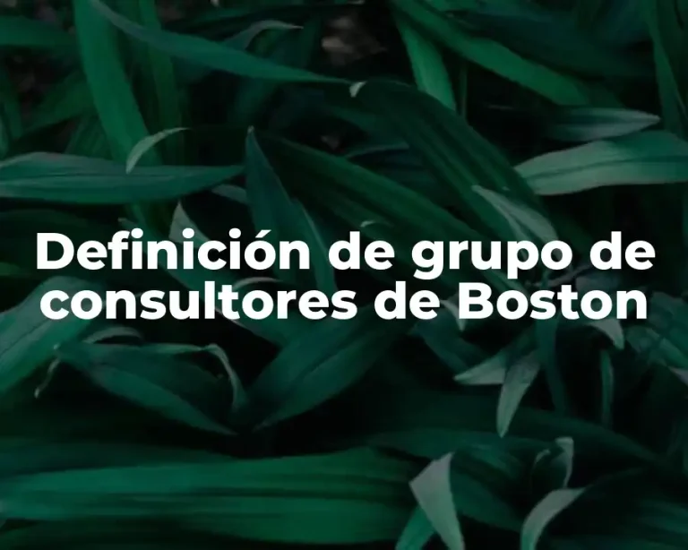 Definición de grupo de consultores de Boston