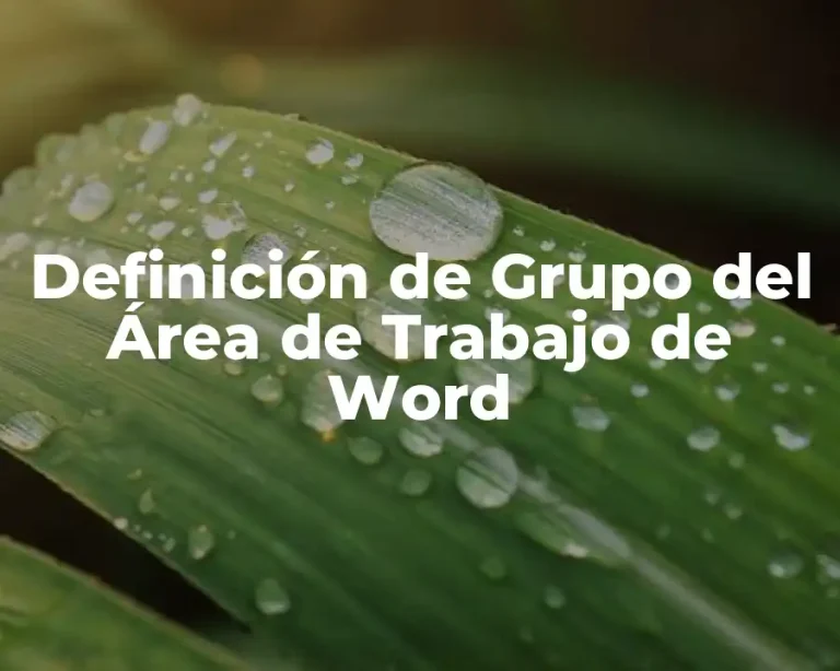 Definición de Grupo del Área de Trabajo de Word