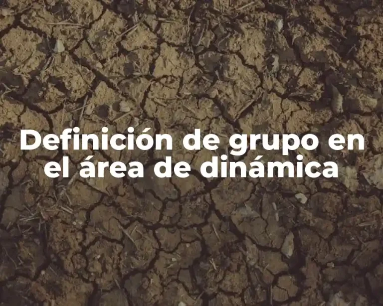 Definición de grupo en el área de dinámica
