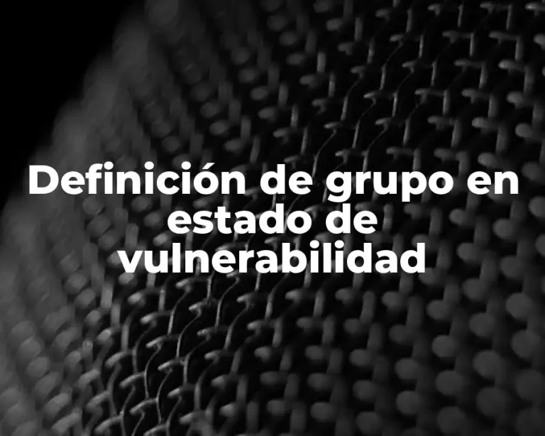 Definición de grupo en estado de vulnerabilidad