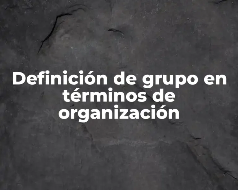 Definición de grupo en términos de organización