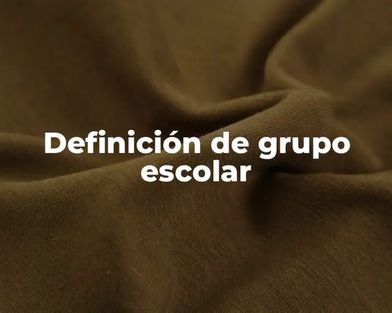 Definición de grupo escolar
