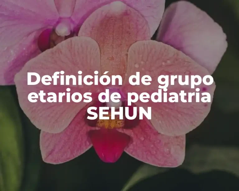 Definición de grupo etarios de pediatria SEHUN