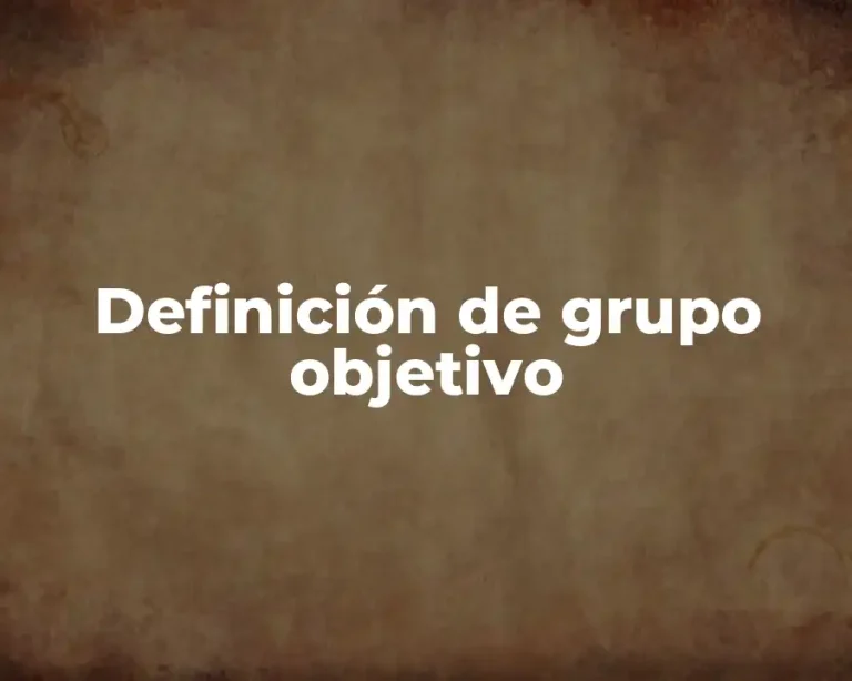 Definición de grupo objetivo