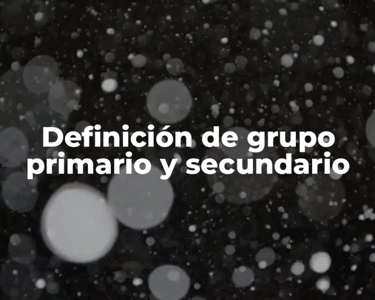 Definición de grupo primario y secundario
