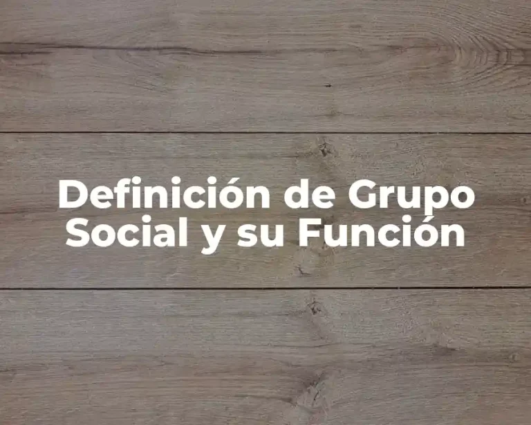Definición de Grupo Social y su Función
