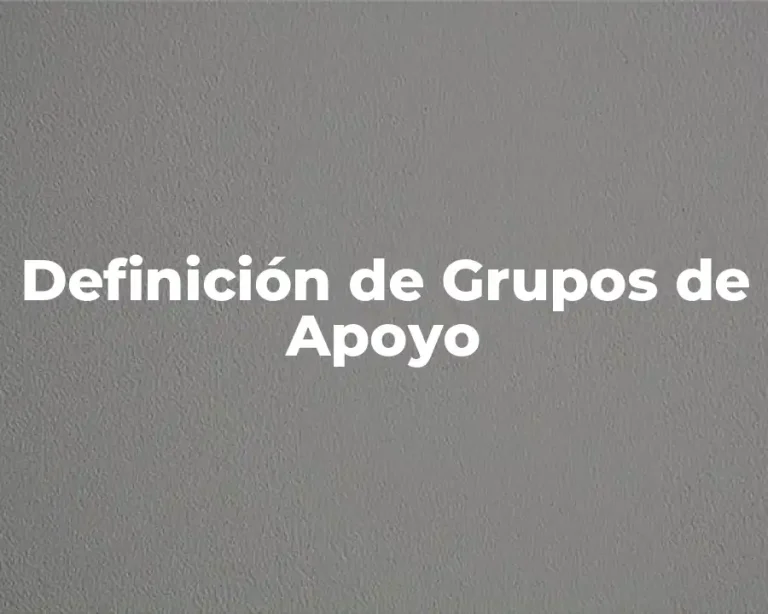 Definición de Grupos de Apoyo