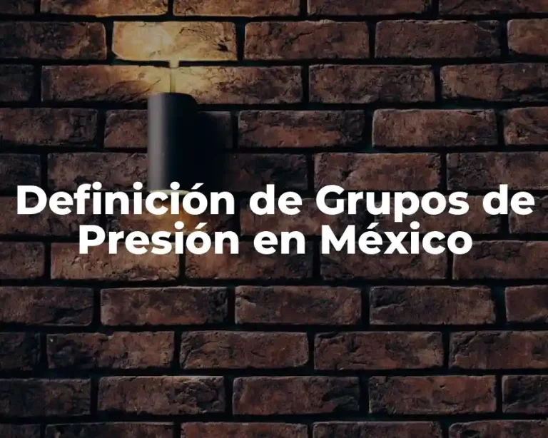 Definición de Grupos de Presión en México