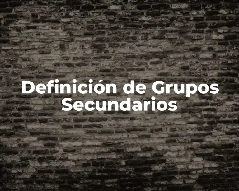Definición de Grupos Secundarios