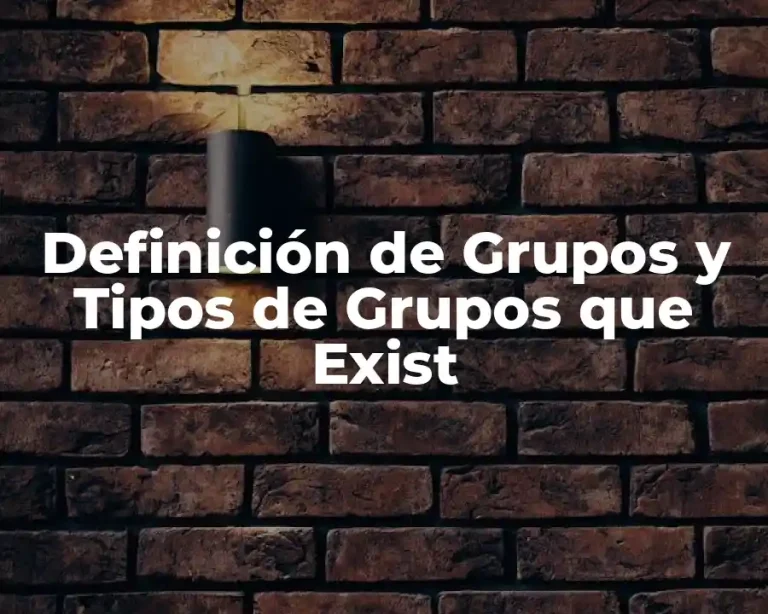 Definición de Grupos y Tipos de Grupos que Exist