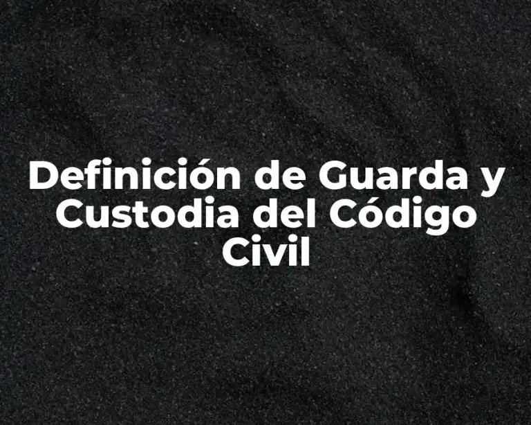 Definición de Guarda y Custodia del Código Civil
