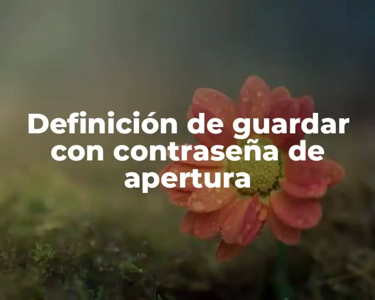Definición de guardar con contraseña de apertura
