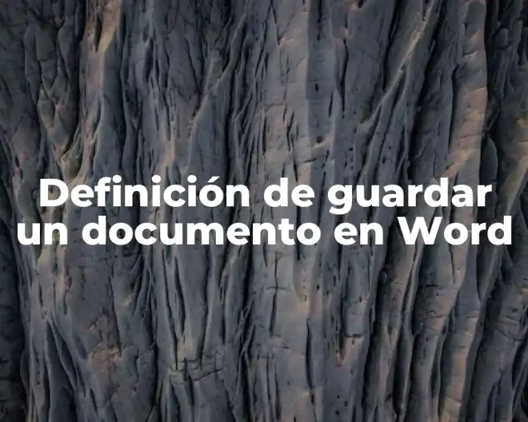 Definición de guardar un documento en Word