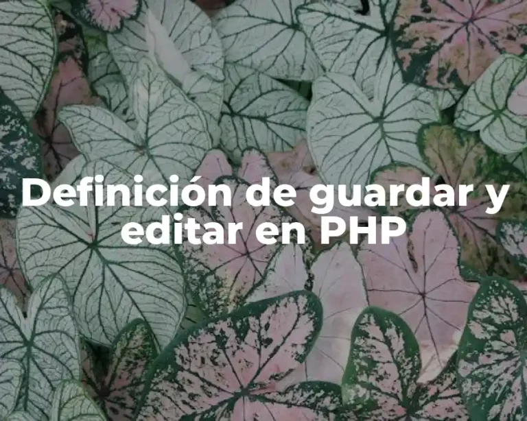 Definición de guardar y editar en PHP