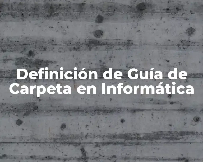 Definición de Guía de Carpeta en Informática