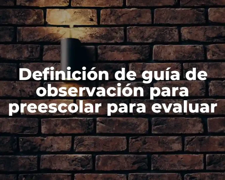 Definición de guía de observación para preescolar para evaluar