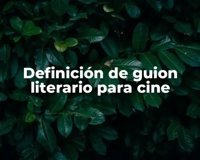 Definición de guion literario para cine