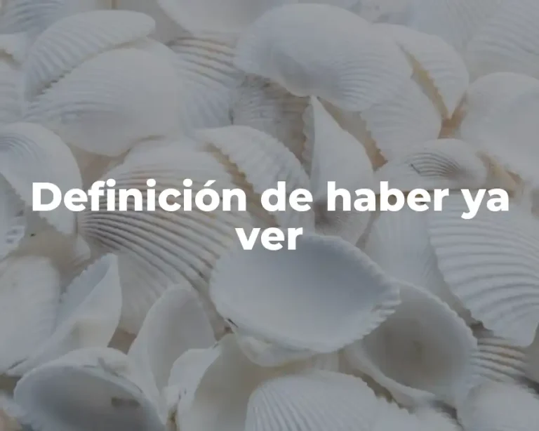 Definición de haber ya ver