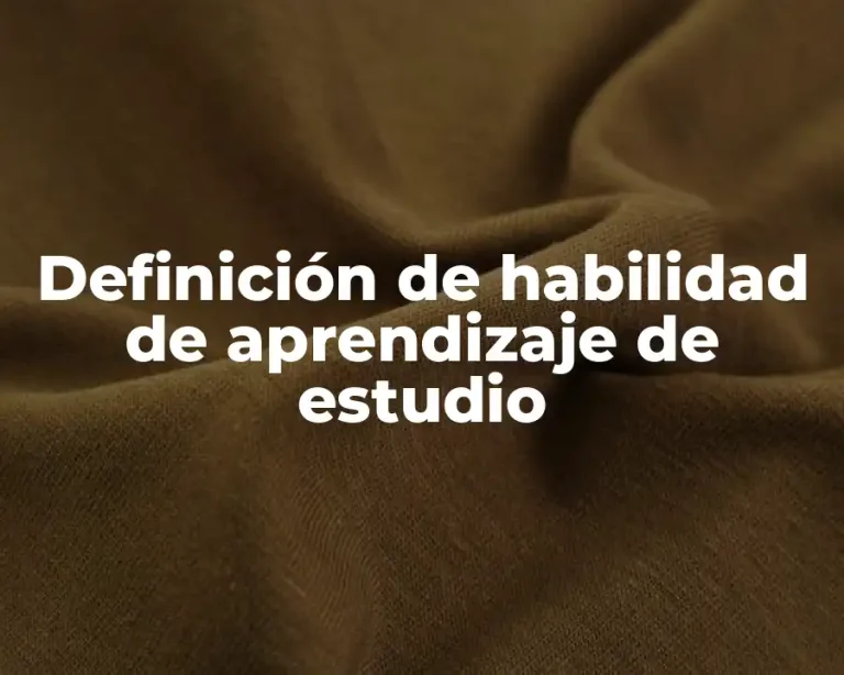 Definición de habilidad de aprendizaje de estudio