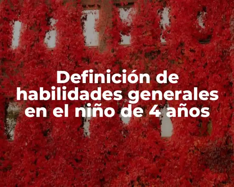 Definición de habilidades generales en el niño de 4 años