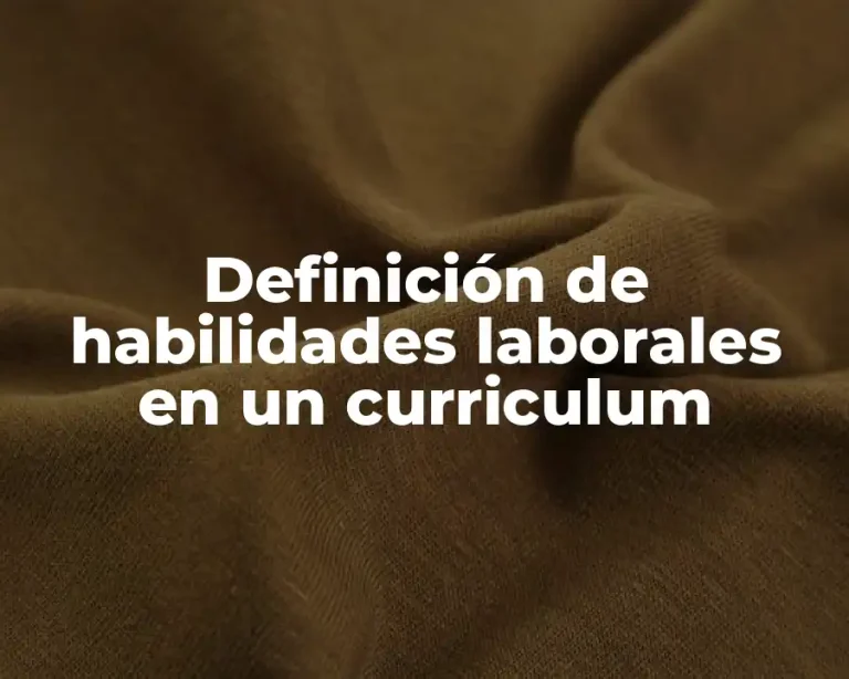 Definición de habilidades laborales en un curriculum