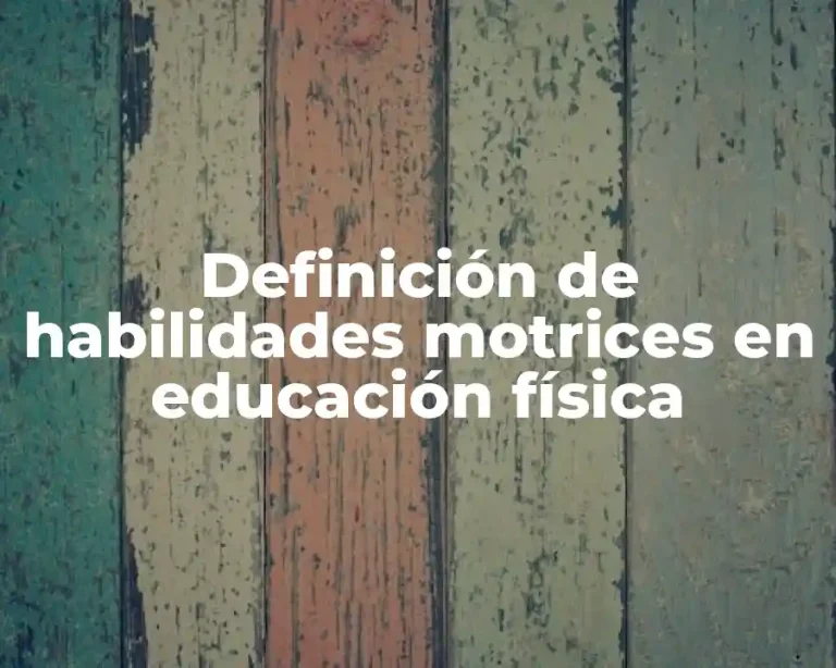 Definición de habilidades motrices en educación física