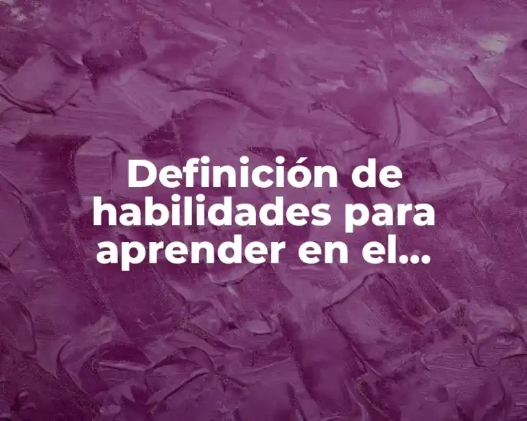 Definición de habilidades para aprender en el estudiante