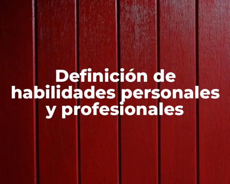 Definición de habilidades personales y profesionales