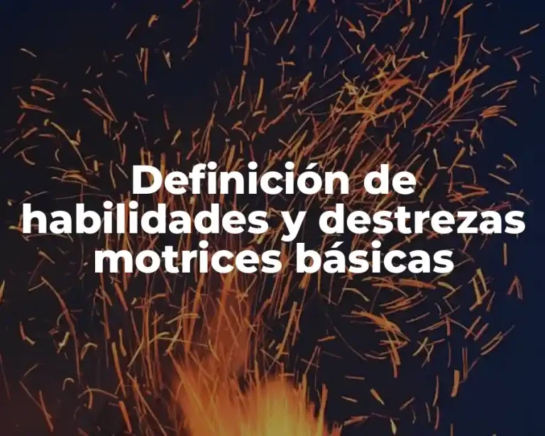 Definición de habilidades y destrezas motrices básicas