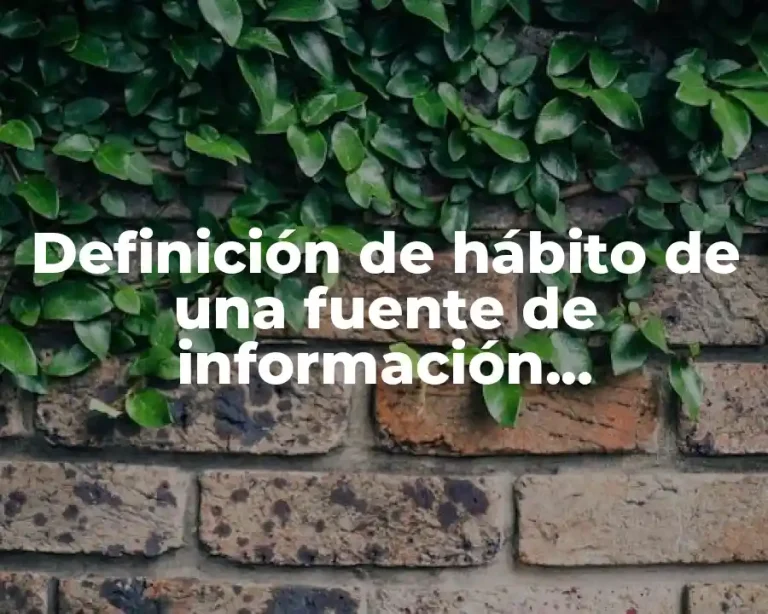 Definición de hábito de una fuente de información hemerográfico