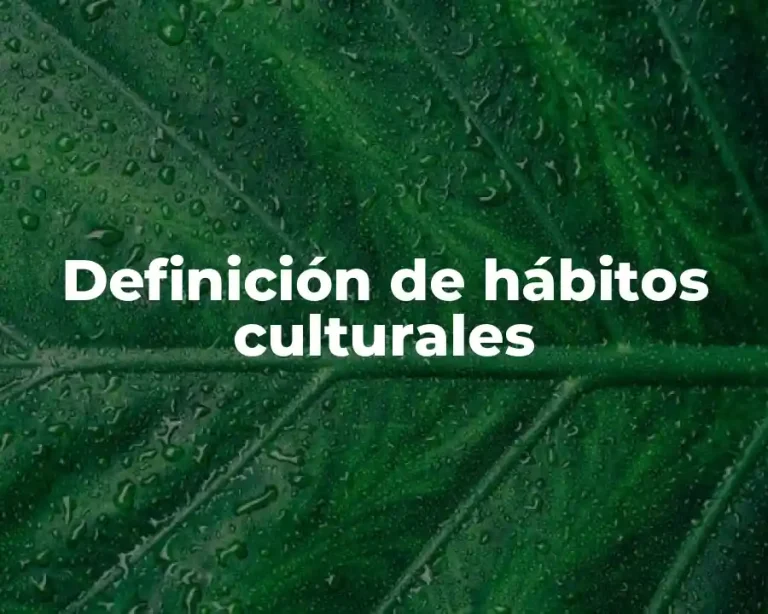 Definición de hábitos culturales