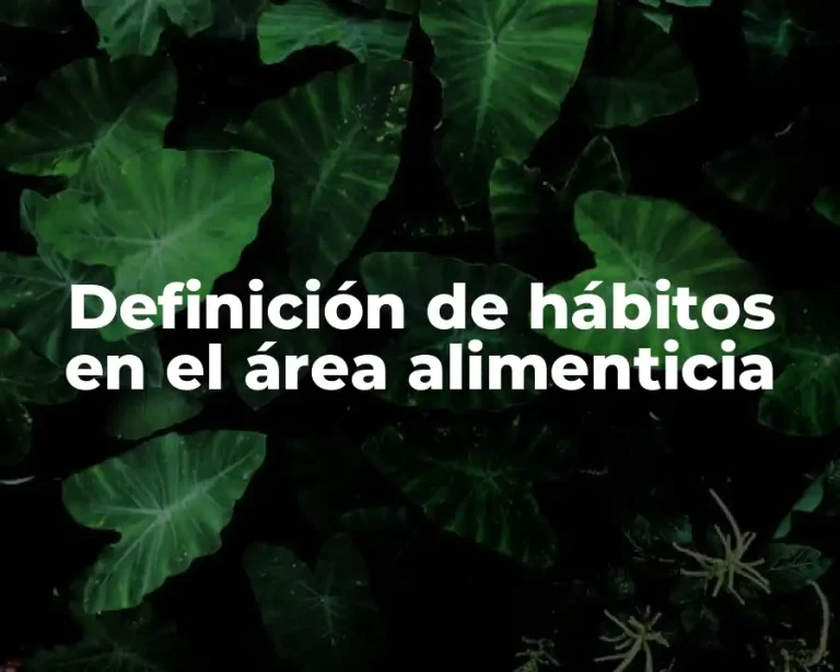 Definición de hábitos en el área alimenticia