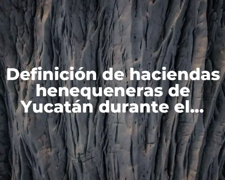 Definición de haciendas henequeneras de Yucatán durante el Porfiriato