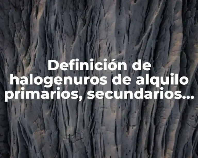 Definición de halogenuros de alquilo primarios, secundarios y terciarios