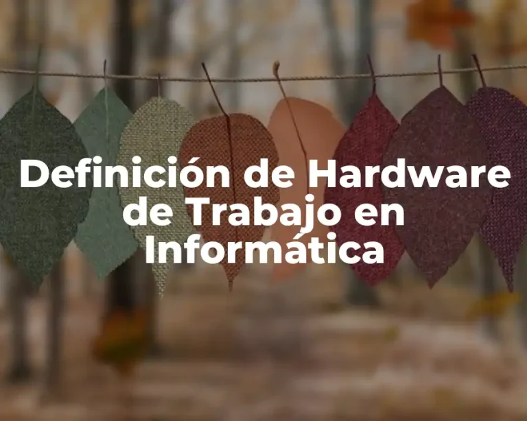 Definición de Hardware de Trabajo en Informática