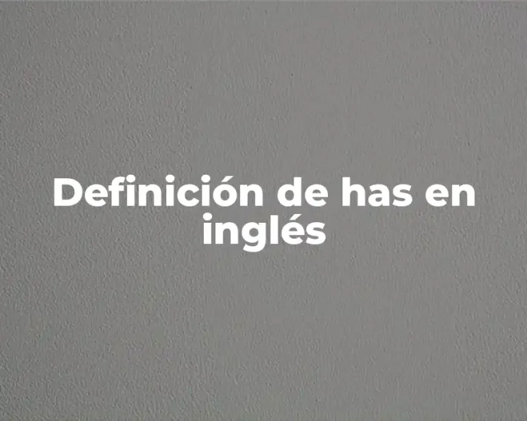 Definición de has en inglés