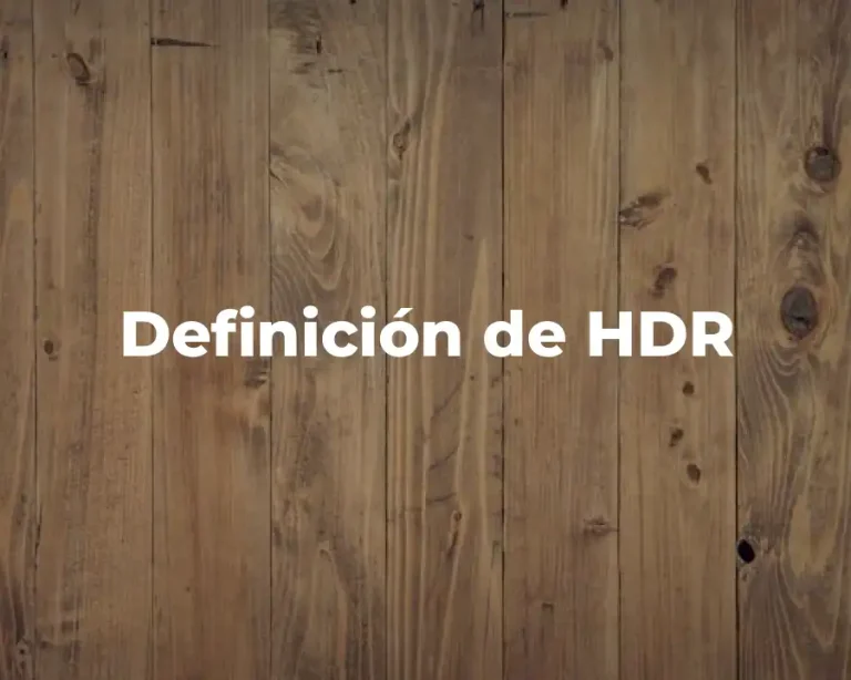 Definición de HDR