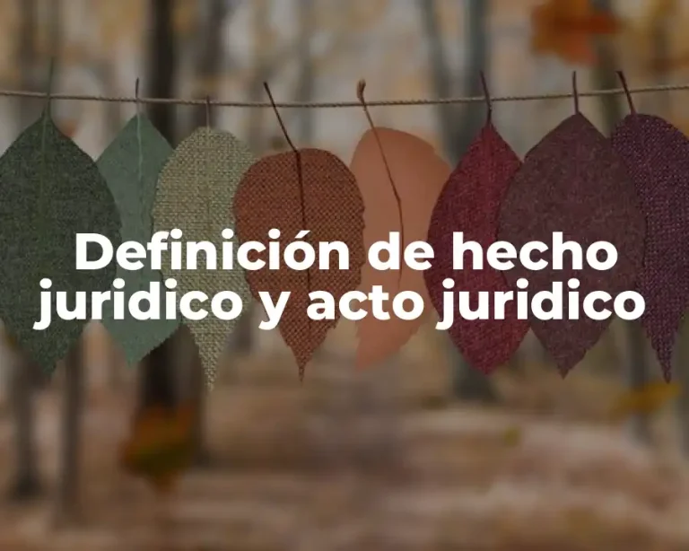 Definición de hecho juridico y acto juridico