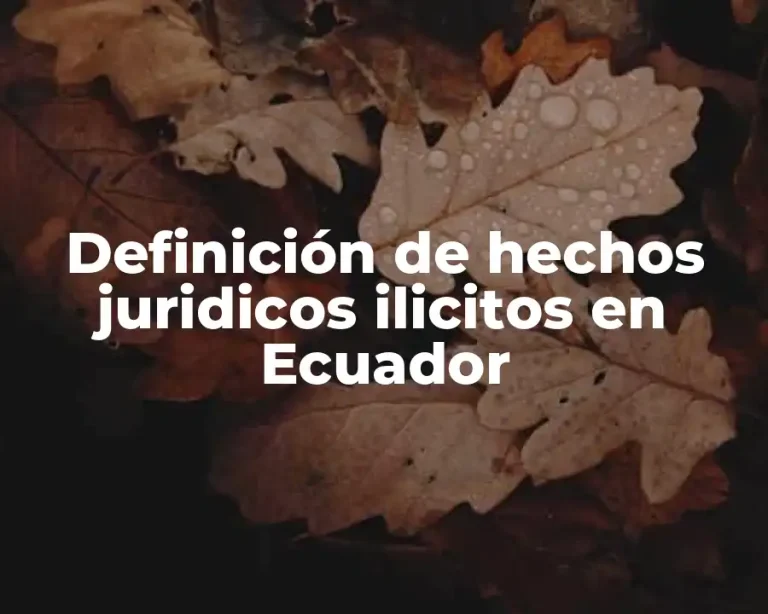 Definición de hechos juridicos ilicitos en Ecuador