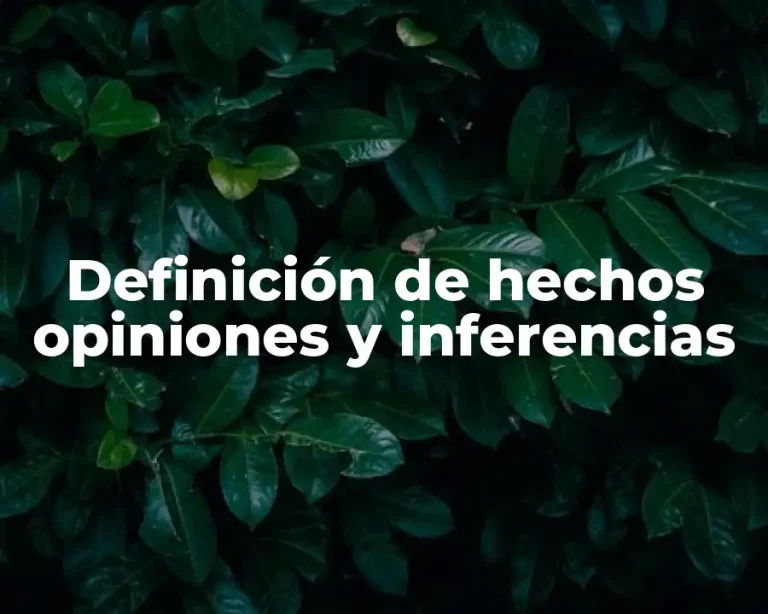 Definición de hechos opiniones y inferencias