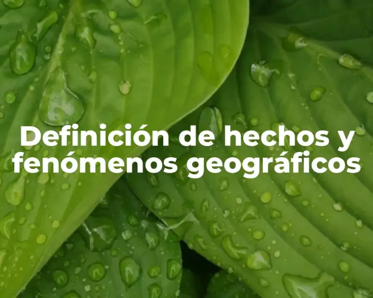Definición de hechos y fenómenos geográficos